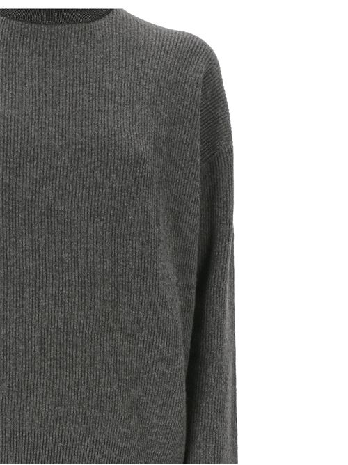 Maglia a coste grigia BRUNELLO CUCINELLI | M12191114C079